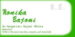 monika bajomi business card